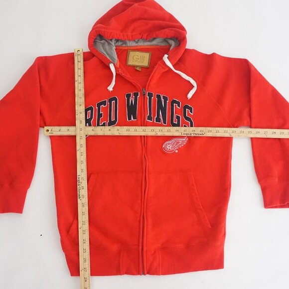 VTG Giii Sport By Karl Banks Red Detroit Red Wings Hooded Zip Up Sweatshirt M - Picture 3 of 11